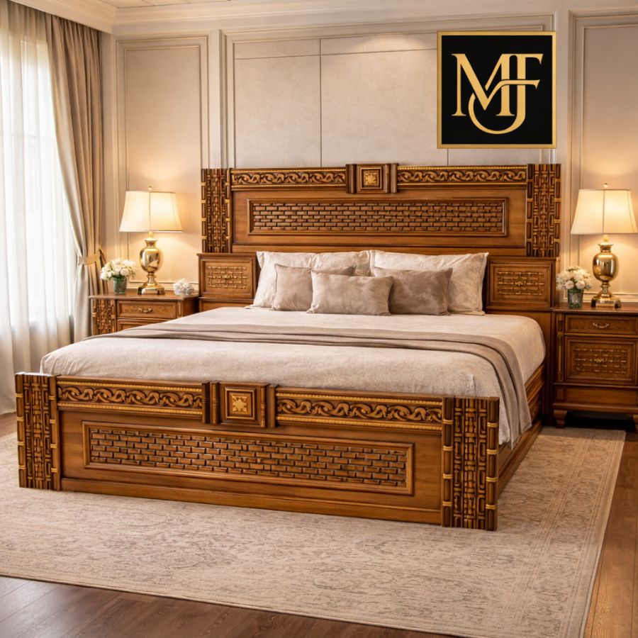 🛏️ Luxurious Handcrafted Teakwood Bed